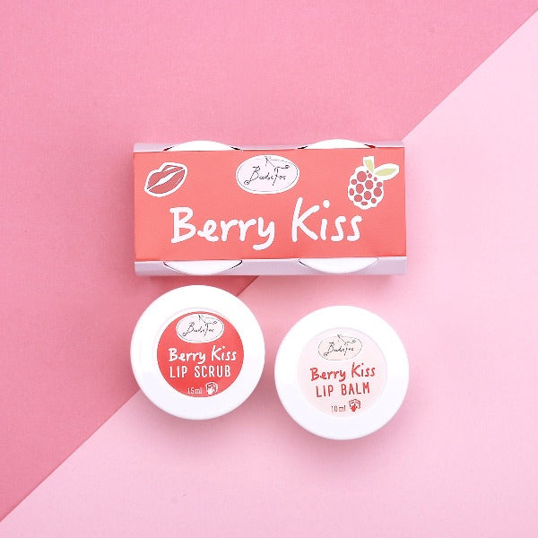 Lippenpflege Duo Berry Kiss – Peeling & Balsam mit Bienenwachs & Beerenduft, mikroplastikfrei