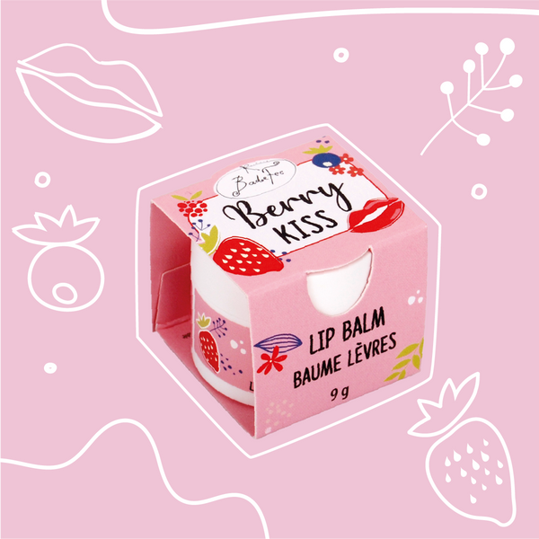 Badefee Lippenbalsam Berry Kiss  mit Bienenwachs & Sheabutter, mikroplastikfrei & fruchtig pflegend