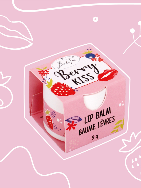 Badefee Lippenbalsam Berry Kiss mit Bienenwachs & Sheabutter, mikroplastikfrei & fruchtig pflegend