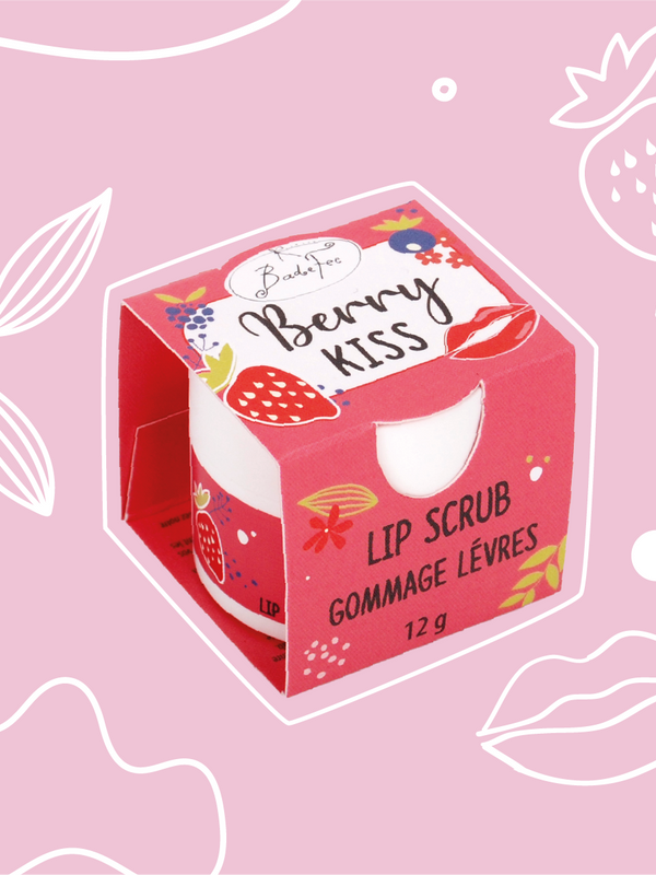 Badefee Lippenpeeling Berry Kiss Zuckerpeeling mit Beerenduft & Bienenwachs, mikroplastikfrei