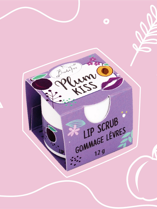 Badefee Lippenpeeling Plum Kiss mit Bienenwachs, Zucker & natürlichem Duft, mikroplastikfrei