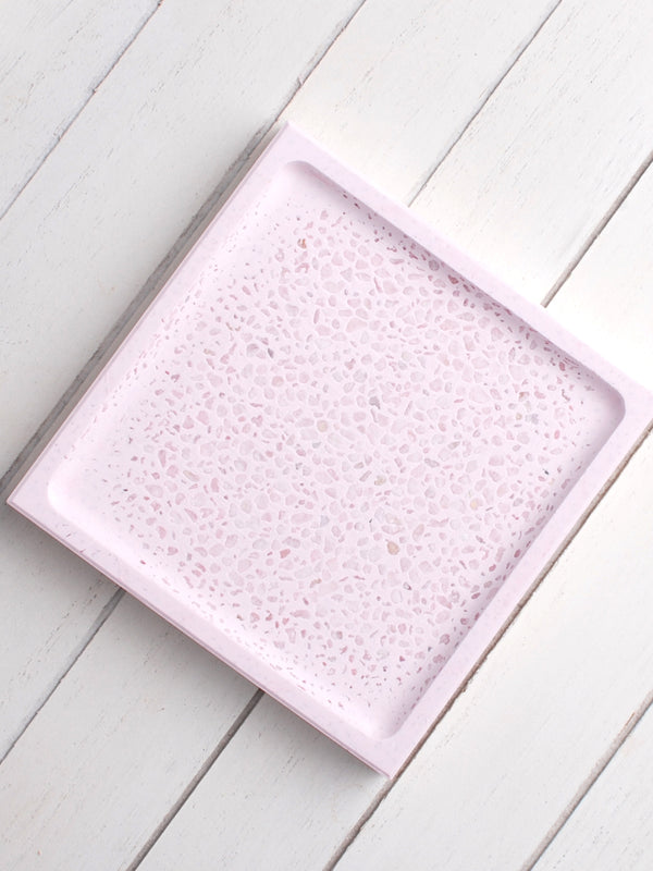 Natürliche Seifenschale in Rosa - Eckig