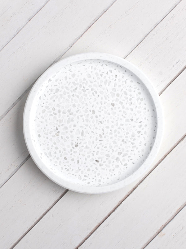 Natürliche Seifenschale in Weiß - Rund