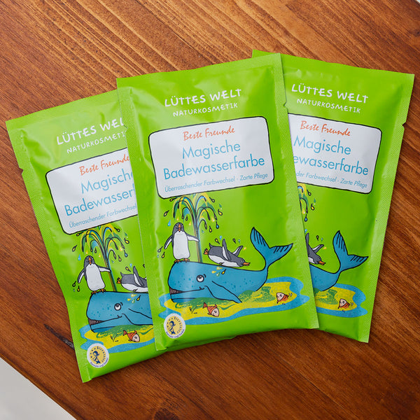 Lüttes Welt Magische Badewasserfarbe, 80g, Motiv: Beste Freunde
