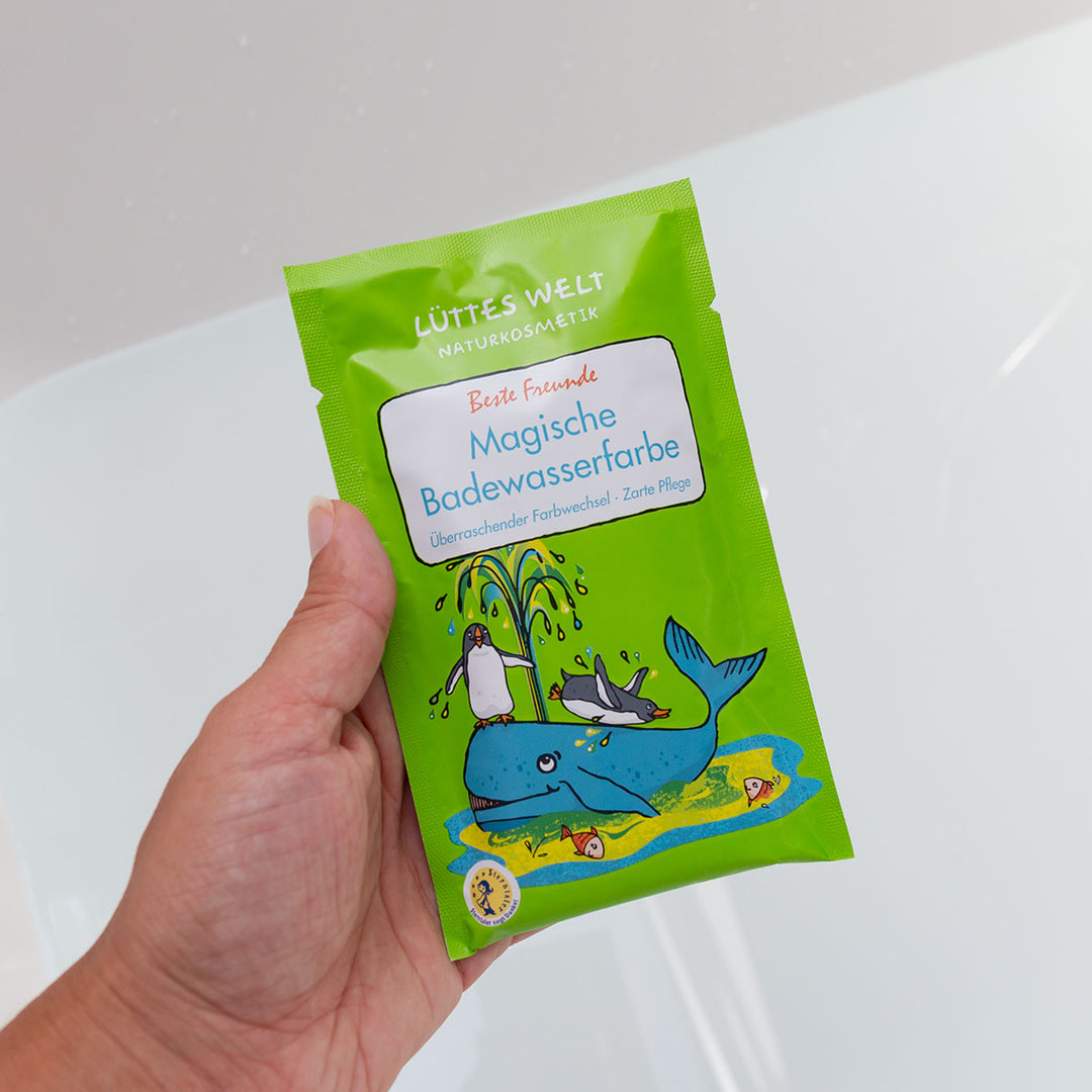 Lüttes Welt Magische Badewasserfarbe, 80g, Motiv: Beste Freunde