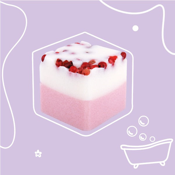 Badefee Badewürfel Rhabarber-Erdbeere