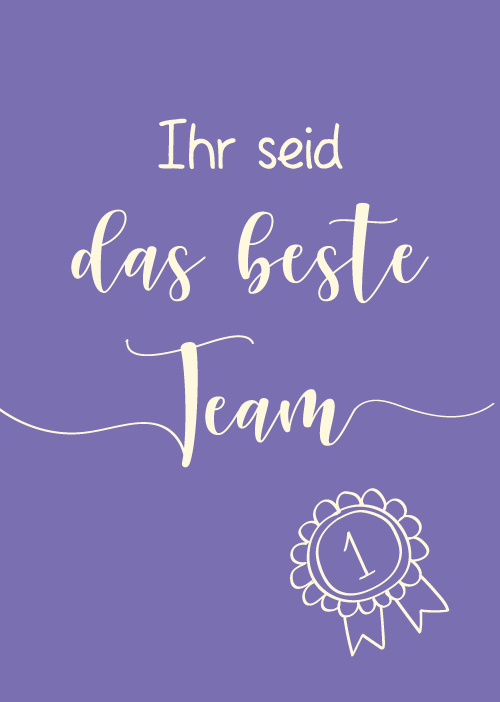 Badefee Karte "Das beste Team"