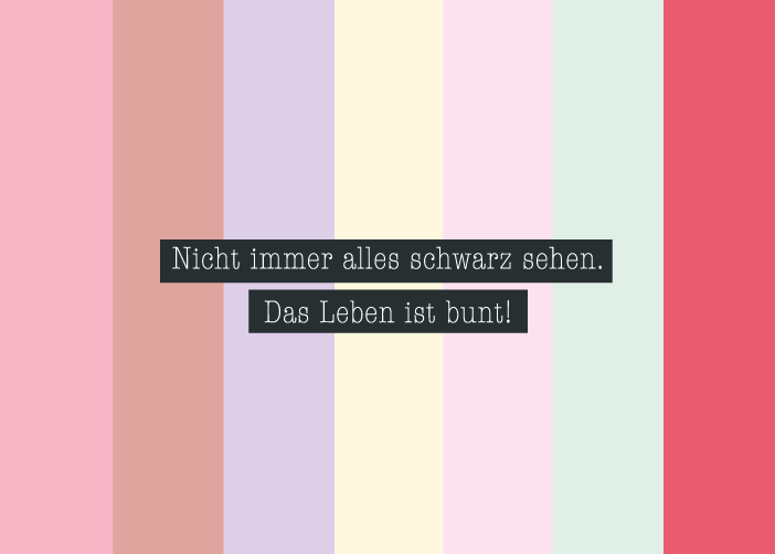 Badefee Karte "Das Leben ist bunt"