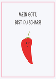 Badefee Karte "Du bist scharf"