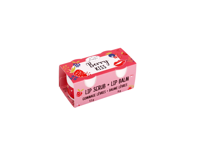 Badefee Lippenpflege Duo Berry Kiss  Peeling & Balsam mit Bienenwachs & Beerenduft, mikroplastikfrei
