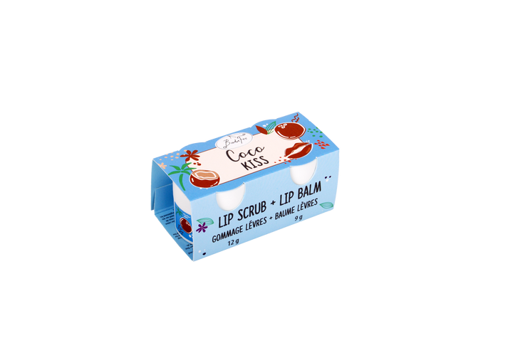 Badefee Lippenpflege Duo Coco Kiss  Peeling & Balsam mit Bienenwachs & Cocoduft, mikroplastikfrei