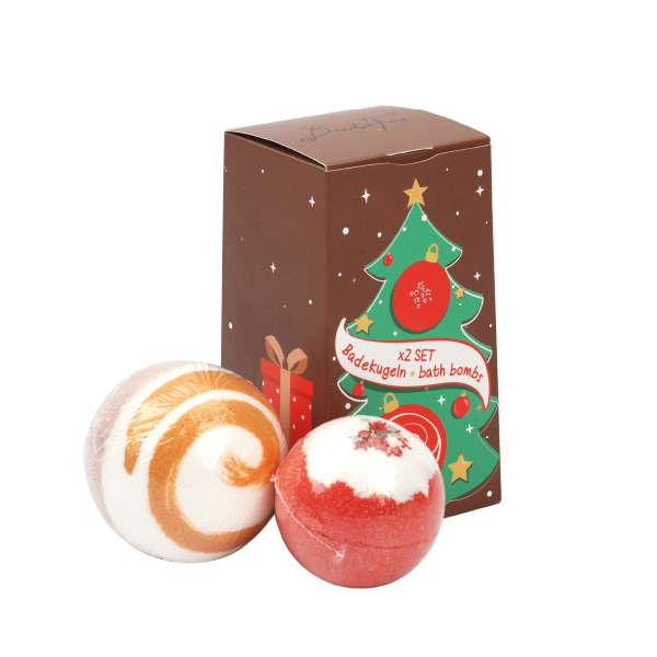 Badefee 2er BadeKugel Geschenkset Badekugeln Tannenbaum