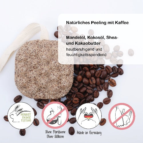 Festes Peeling mit Kaffee