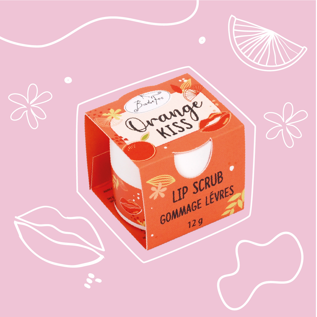 Badefee Lippenpeeling Orange Kiss  mit Bienenwachs, Zucker & Orangeduft, mikroplastikfrei