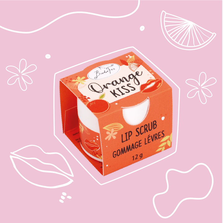 Badefee Lippenpeeling Orange Kiss  mit Bienenwachs, Zucker & Orangeduft, mikroplastikfrei