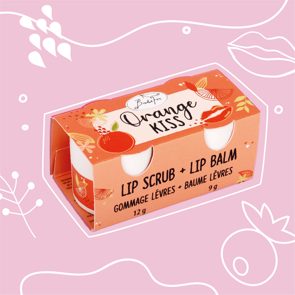 Badefee Lippenpflege Duo Orange Kiss  Peeling & Balsam mit Orangen-Duft, mikroplastikfrei & natürlich